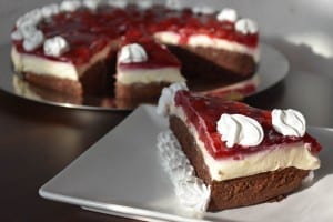 prajitura cu crema de vanilie si visine-reteta